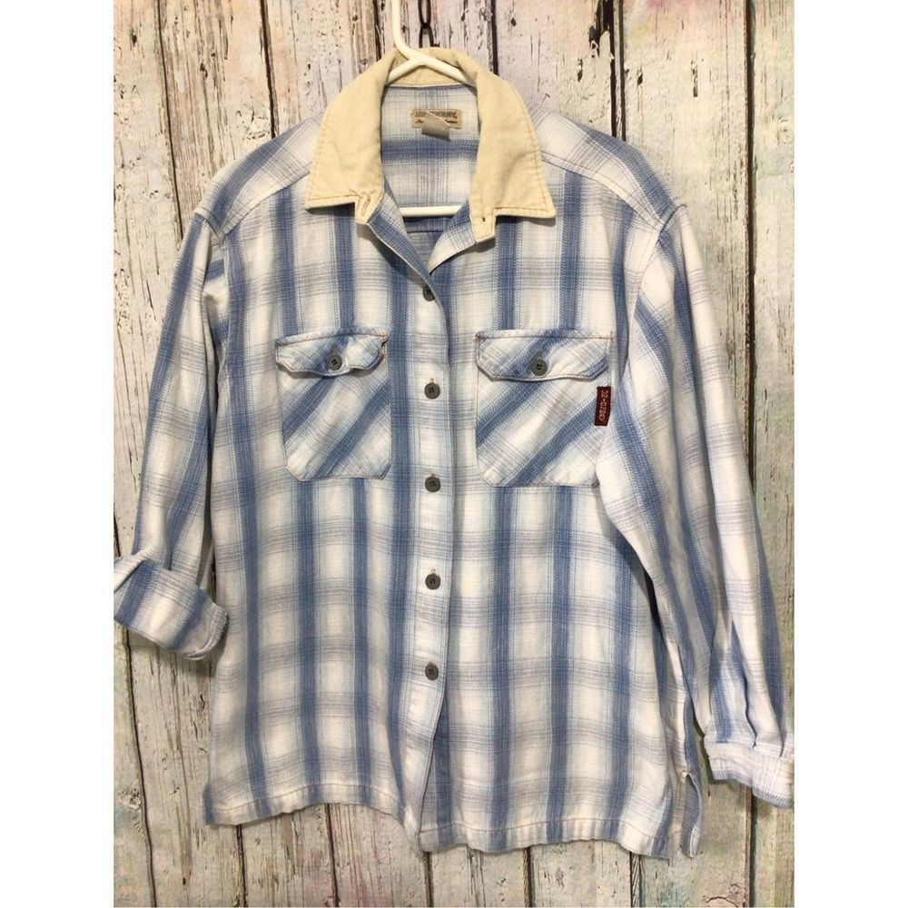 Vintage Union Bay Heavyweight Denim with Corduroy Collar Men’s Shirt Size Medium - Picture 1 of 15